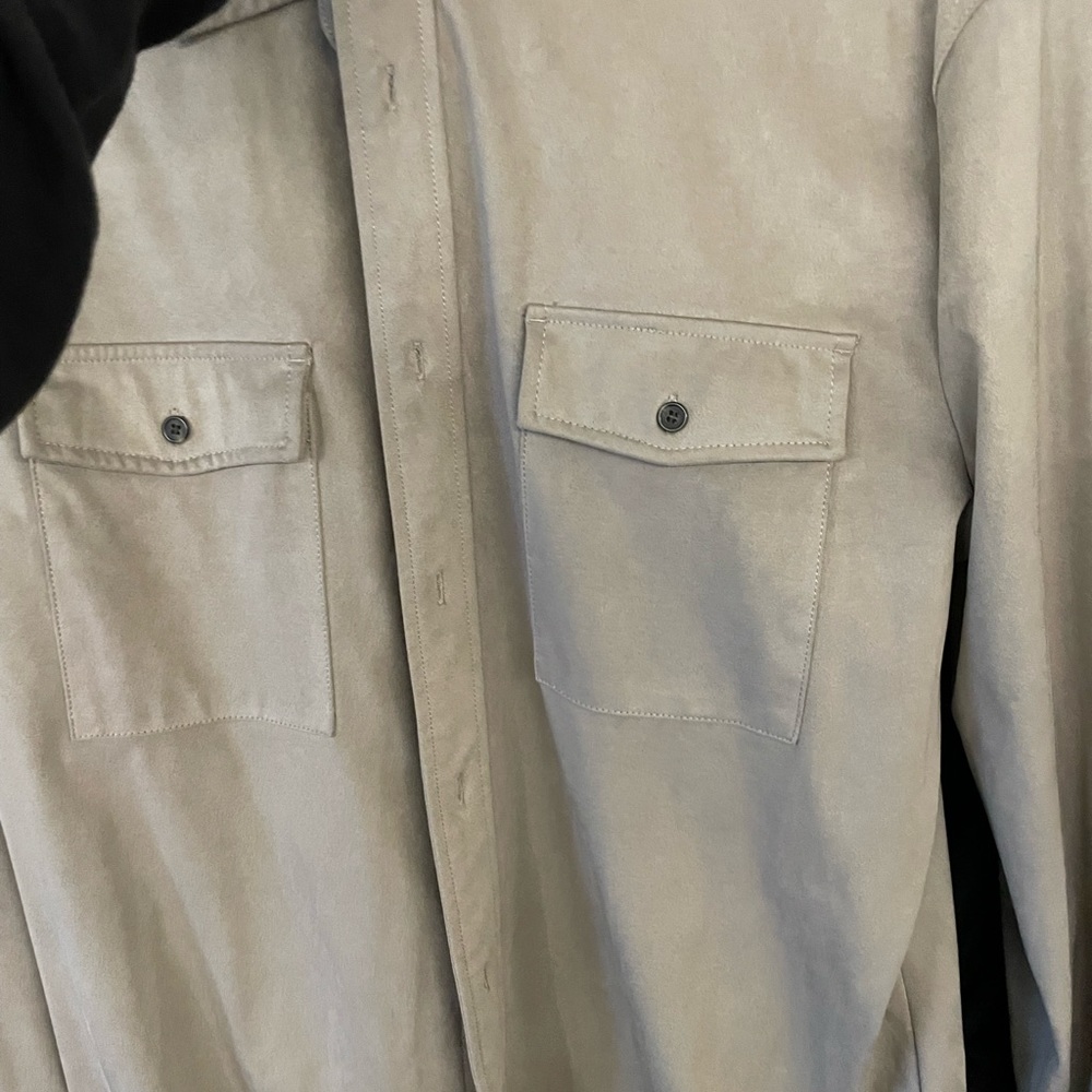 Suede Gray Button Up Super Super Soft From Zara - image 4